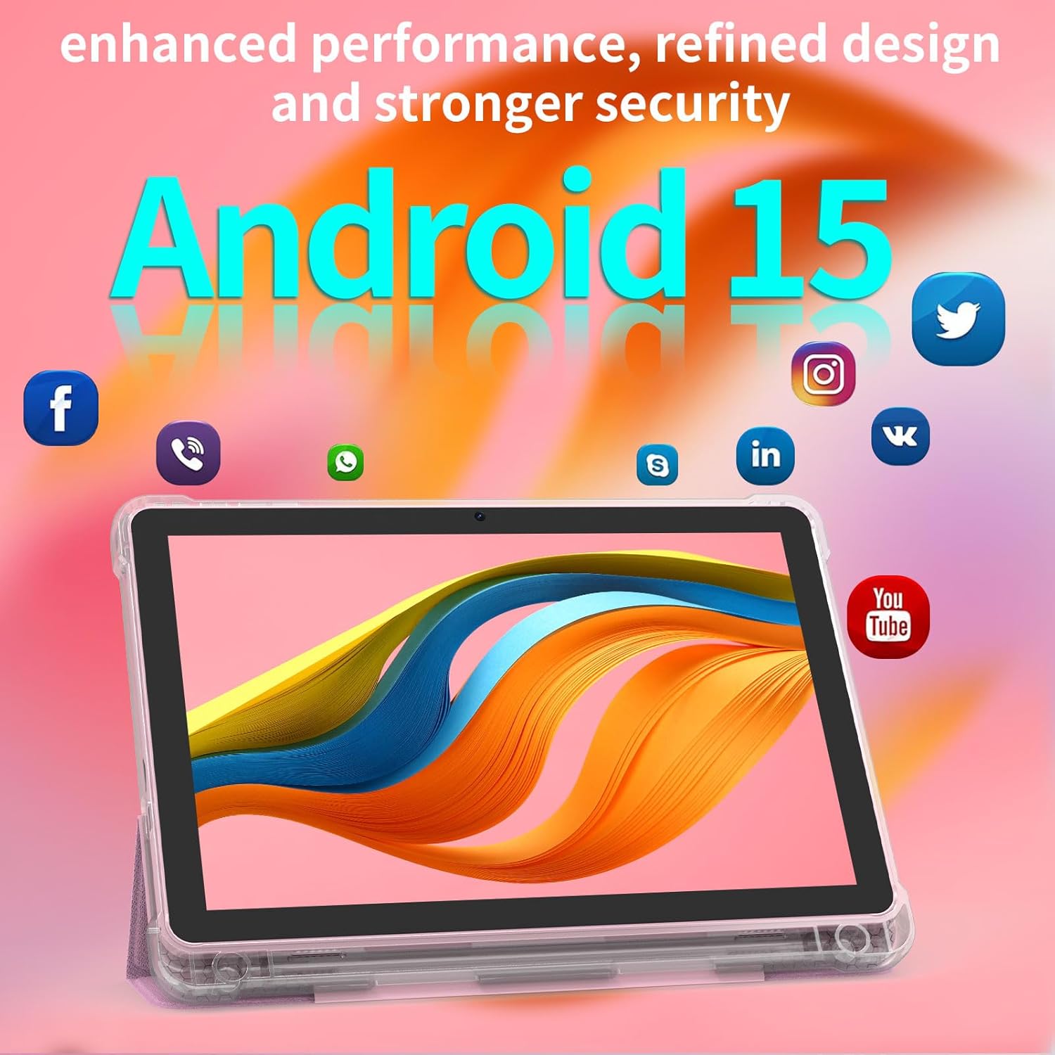 Android 15 Tablet 10 inch Tablets. 20GB RAM 128GB ROM 2TB Expand. 2.0Ghz CPU Quad-Core Processor Tablet PC with Case and Stylus. 5G WiFi6. BT5.0. 6000mAh Battery. Dual Camera. Widevine L1. GMS. Pink