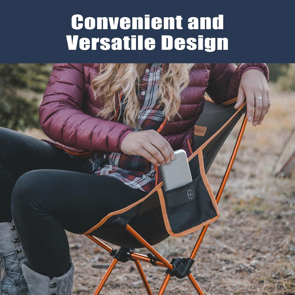 TREKOLOGY YIZI GO Camping Chair for Adult – Compact. Foldable. Lightweight 0.9 kg. 136 kg Capacity. Durable Aluminum. Quick Setup. Ideal for Backpacking. Beach. and Outdoor Adventures (Black)