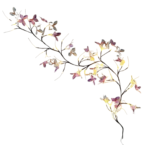 48‑LED Enchanted Vine Light with Butterflies – 5.9 FT Warm White Wall Deco