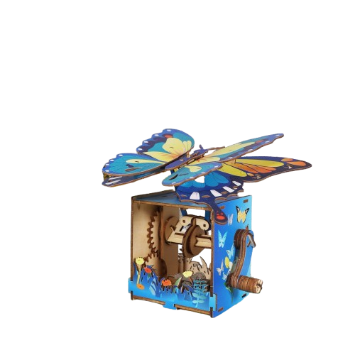 Handcrafted 3D Wooden Butterfly Music Box Puzzle - You Are My Sunshine, Perfect for Holidays, Birthdays & Special Occasions