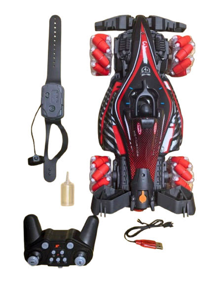 Remote control toy car F1 racing style, with music and light, the tail can be spray.