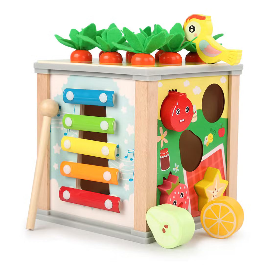 6‑in‑1 Montessori Activity Cube – Fine Motor Skills Toy for Toddlers (Ages 1–3)