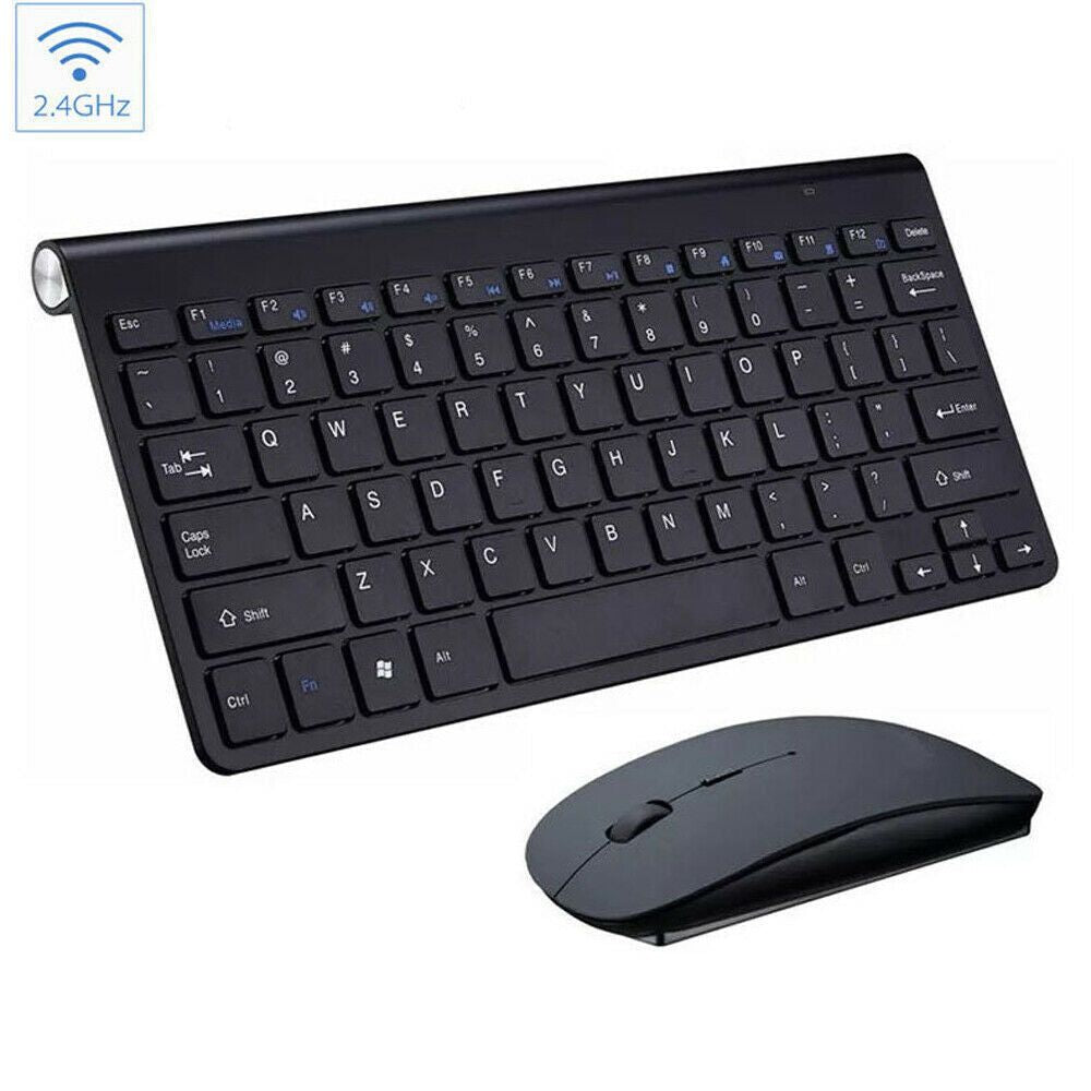 2.4G Wireless Mini Keyboard & Mouse Set – Slim, Quiet, Waterproof Design for PC, Mac & Laptops