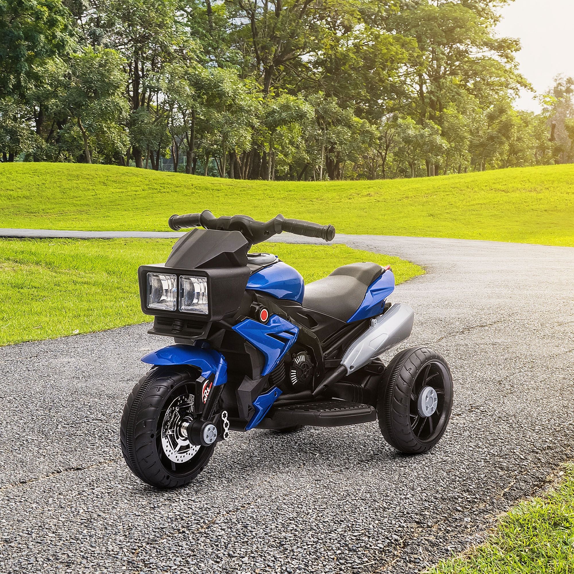 Kids 6V Electric Motorbike – Ride‑On Motorcycle Toy with Music, Horn & Headlights (Blue)