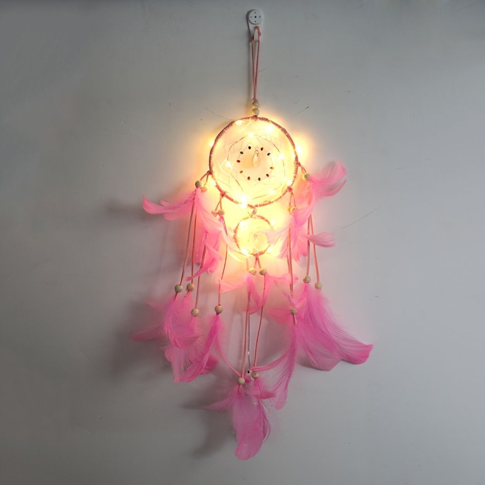 Dream Catcher Night Light – Boho Wall Hanging Ornament Bedroom Decor Gift