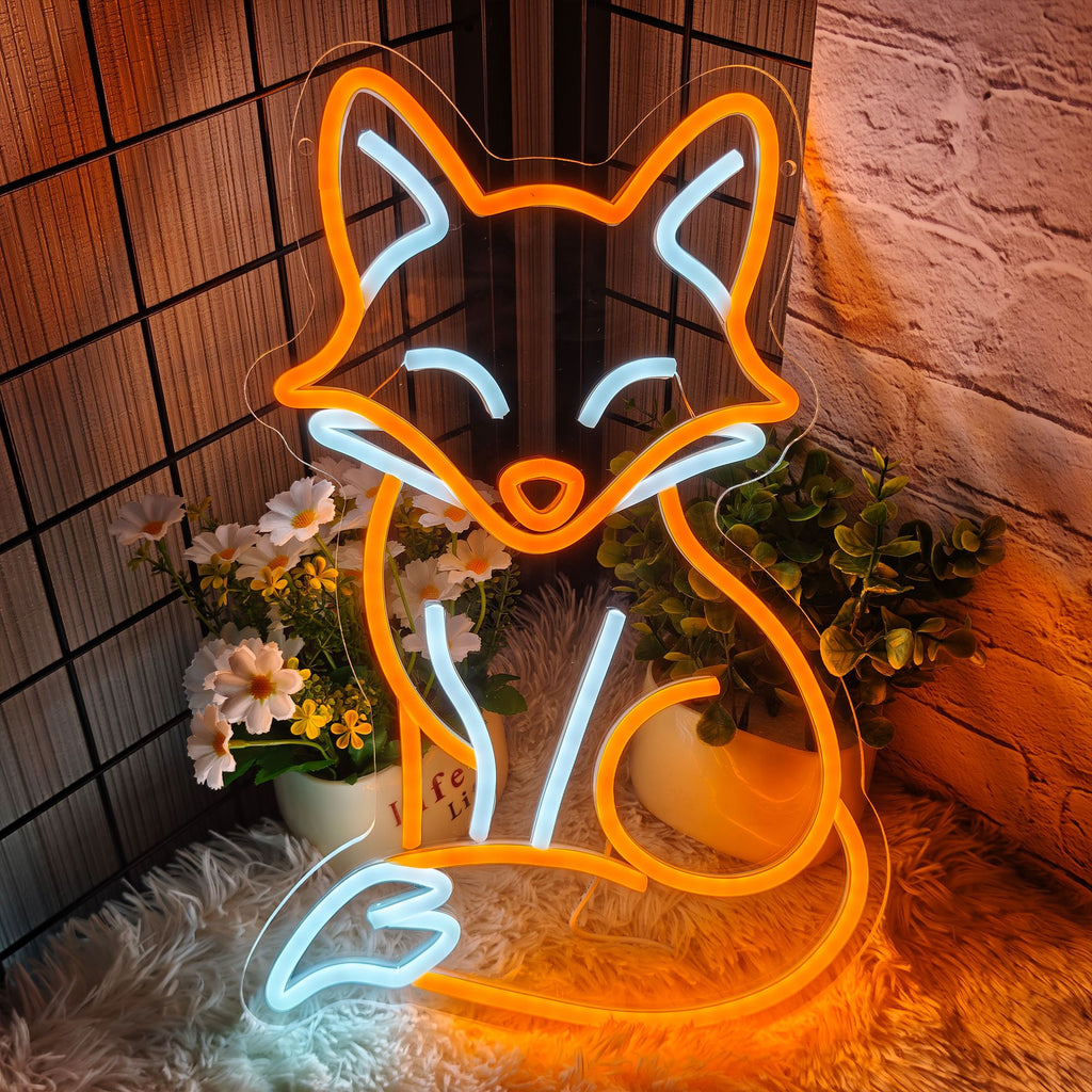 Fox Neon Sign – Dimmable LED Wall Light for Bedroom, Game Room & Home Décor