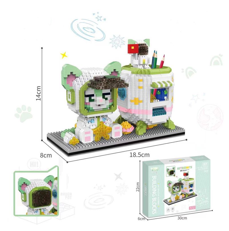 Disney Series Building Block Pen Holder – Stitch Winnie the Pooh DIY Puzzle Assembly Toy and Desk Organizer