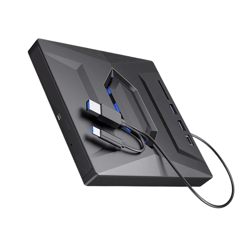 External USB 3.0 CD/DVD Drive – High‑Speed Writer, Burner & Player for Windows 11/10 Laptops & PCs