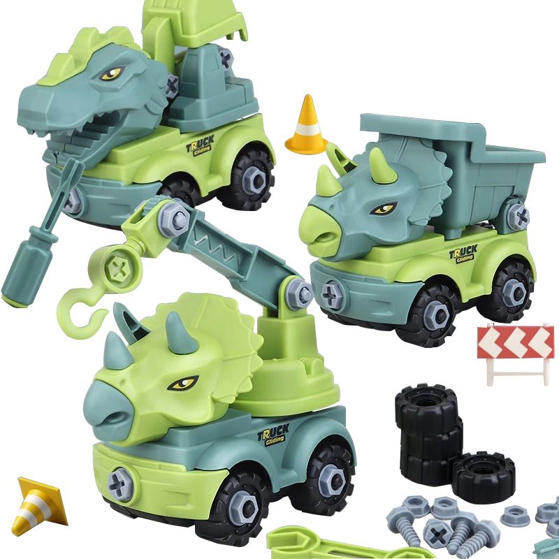 Dinosaur Engineering DIY Take-Apart Construction Toy Cars – Build & Play STEM Gift for Boys