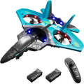 4DRC V17 RC Airplane – 2.4GHz 6‑Channel EPP Remote Control Plane with 4 Motors, Stunt Rolls & LED Lights