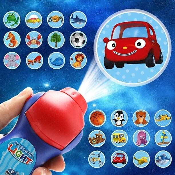 Kids Projection Lamp Toy – Educational Learning Flashlight with Image Discs for Ages 3–7