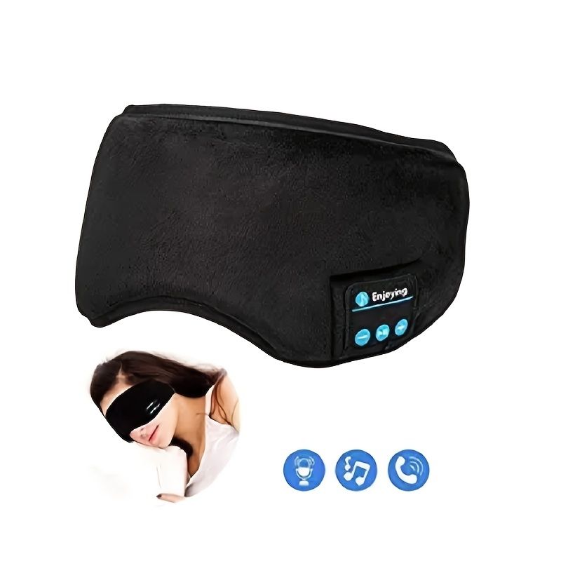 Wireless Sleep Mask Headphones — Bluetooth Music Eye Mask for Side Sleepers, Ultra0Soft Thin Speakers for Men & Women