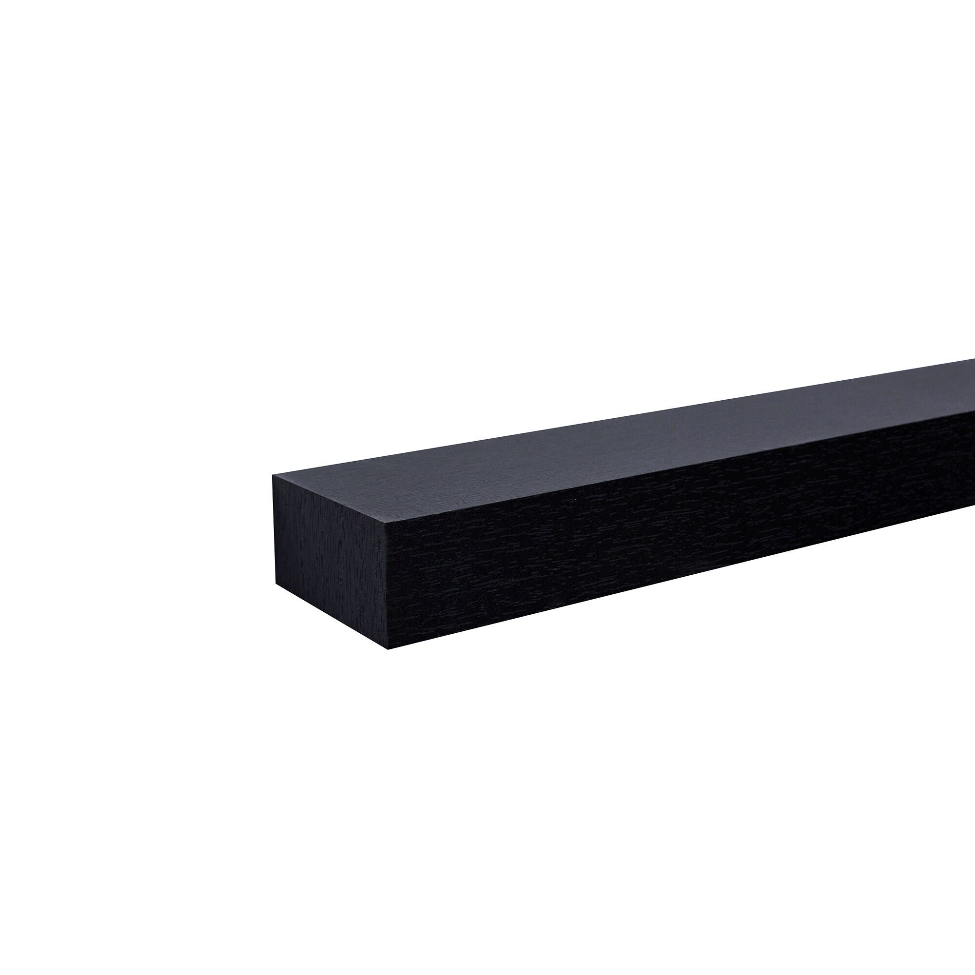 18.11" Floating Wall Shelves with LED Lighting – Black Wood Shelves with Invisible Brackets for Bathroom, Bedroom, Kitchen & Living Room