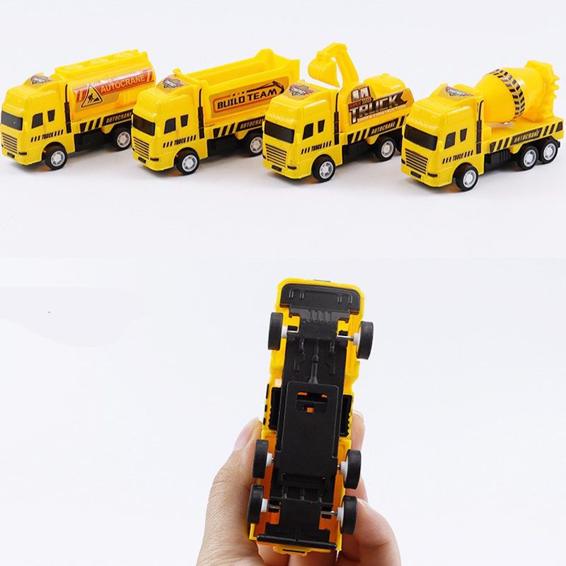 4-Piece Mini Construction Truck Set for Kids – Educational Engineering Vehicle Toy Cars for Toddlers & Children