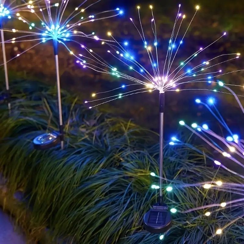 120‑LED Solar Fireworks Lights – Starburst Garden Lights with 8 Modes, Waterproof, Solar‑Powered Pathway Décor (4‑Pack)