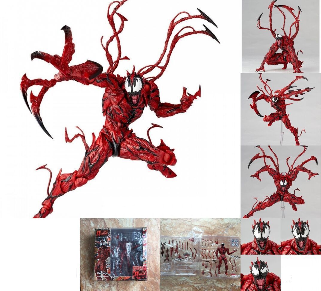Marvel Revoltech Action Figure – Carnage Deadpool Spider-Man Venom Wolverine Magneto Captain America Gwen Stacy Collectible Toy
