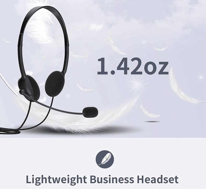 USB Headset with Noise Cancelling Microphone for PC — Computer Headphone for Calls, Chat & Work From Home