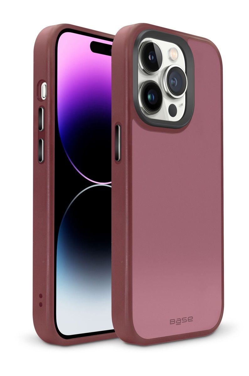 Clear Reinforced Protective Phone Case with Pink Border compatible with iPhone 14 Pro