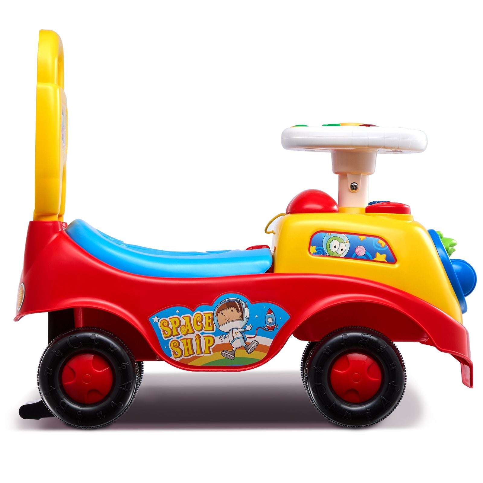 Ride‑On Push Car for Toddlers (Ages 1–3) – Sit‑to‑Stand Racer with Music, Horn & Under‑Seat Storage