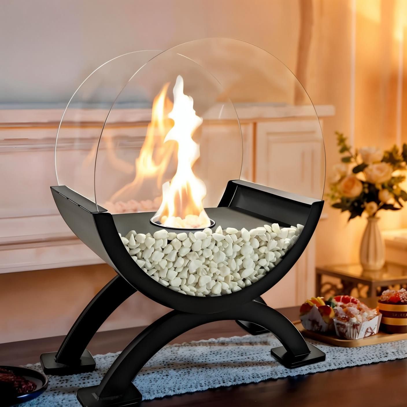 Modern Tabletop Bio Ethanol Fireplace – Ventless Indoor & Outdoor Fire Pit
