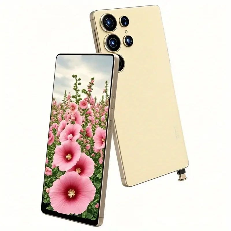 I25 Ultra Android 14 Smartphone – 8GB+256GB Unlocked Cell Phone, 6.8" HD Display, 6000mAh Battery, Built-in Stylus Pen (Golden)