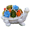 Solar LED Turtle Succulent Planter – Resin Garden Statue Ornament for Outdoor & Home Decor