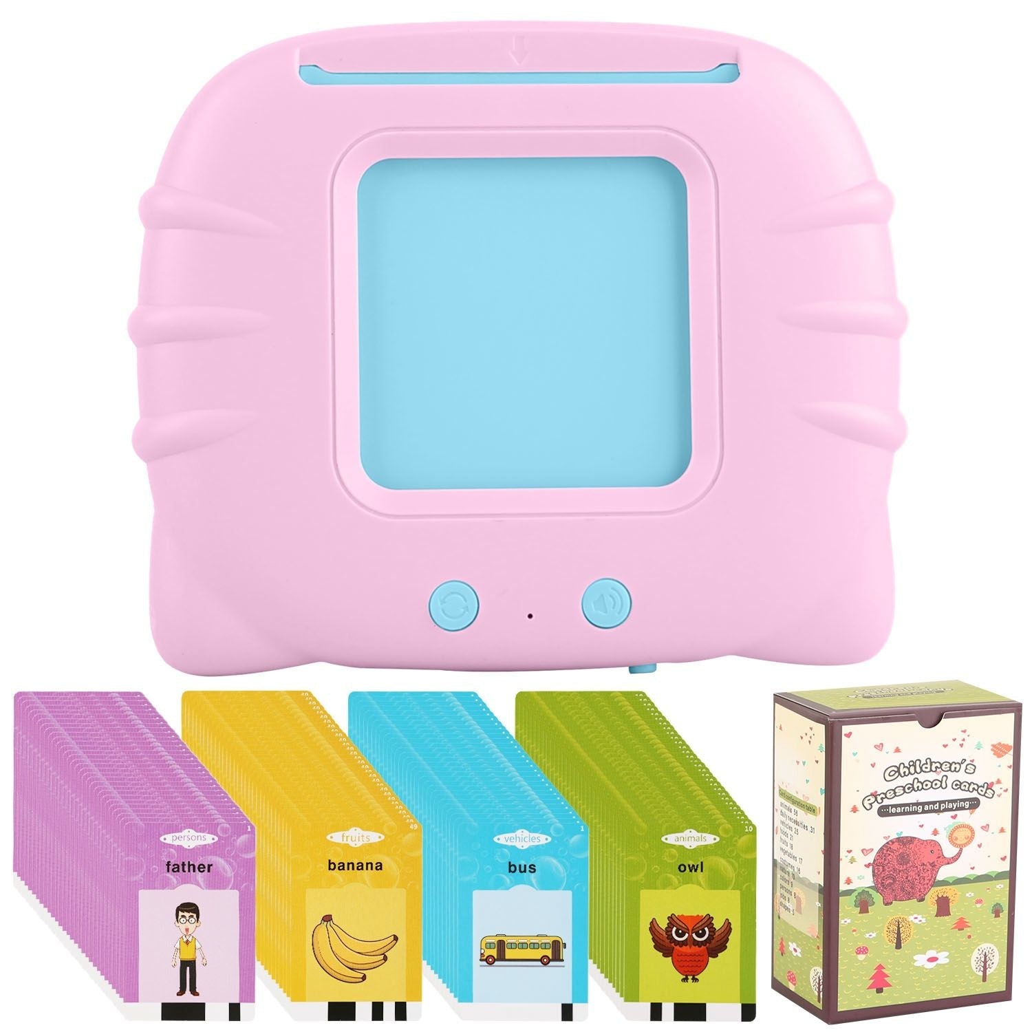 Talking Flash Cards Learning Machine – 224 Words, 112 Double‑Sided Cards, Cognitive Audio Reader for Toddlers (Ages 1–5)