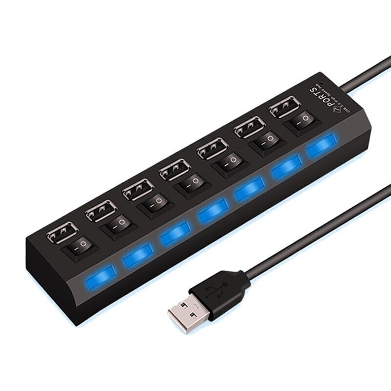 Multi-Port USB Hub 2.0/3.0 Adapter for Fast Connection on Computers and Laptops