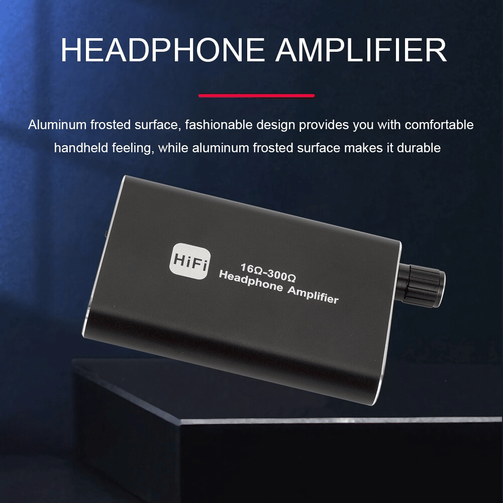 Portable HIFI Headphone Amplifier — 16-300Ω Earphone AMP with 3.5mm Audio & USB Cable