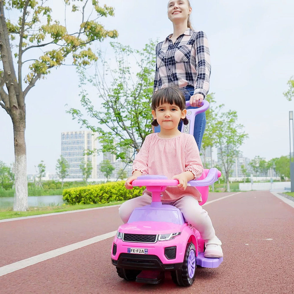 3‑in‑1 Toddler Ride‑On Push Car – Stroller, Sliding Walker & Ride‑On Toy with Music, Horn & Lights (Pink, Ages 1–3)