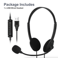 USB Headset with Noise Cancelling Microphone for PC — Computer Headphone for Calls, Chat & Work From Home