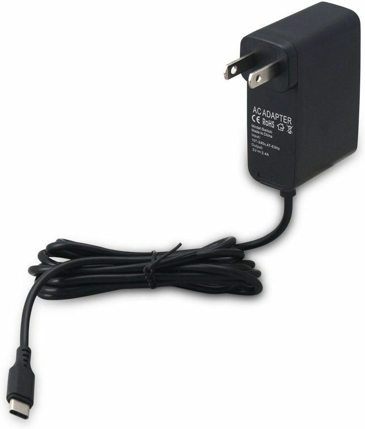 Nintendo Switch AC Power Adapter – Fast‑Charging USB‑C Wall Charger for Home & Travel (2.4A)