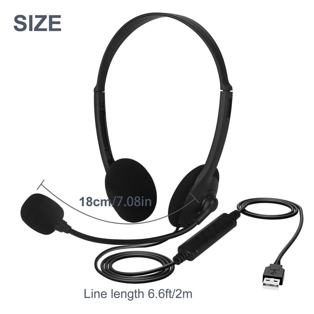 USB Headset with Noise Cancelling Microphone for PC — Computer Headphone for Calls, Chat & Work From Home