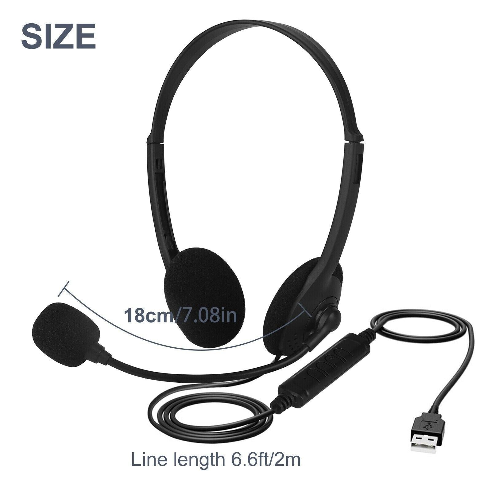 USB Headset with Noise Cancelling Microphone for PC — Computer Headphone for Calls, Chat & Work From Home