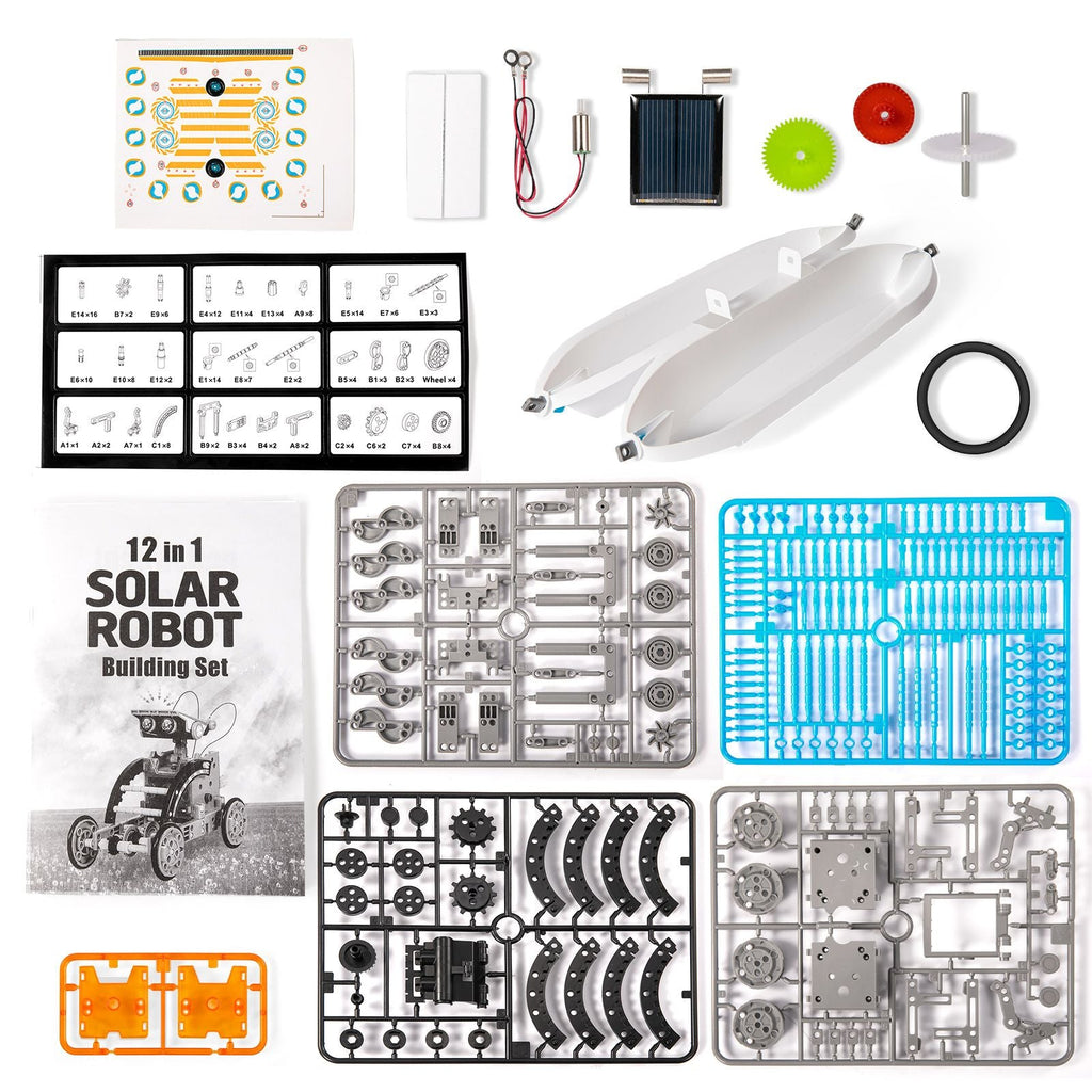 12-in-1 STEM Solar Robot Kit for Kids — Educational DIY Science Toy for Ages 8-13