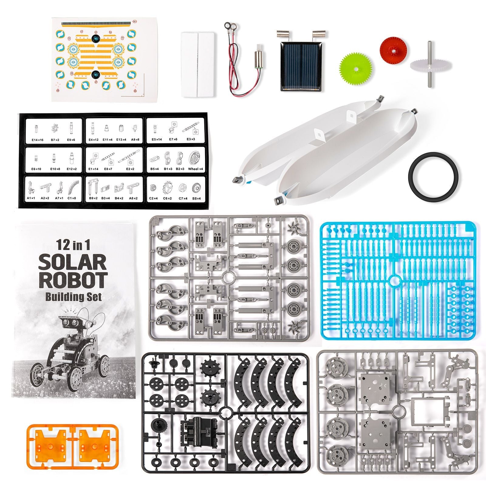 12-in-1 STEM Solar Robot Kit for Kids — Educational DIY Science Toy for Ages 8-13