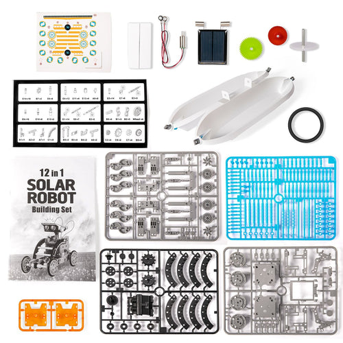 12-in-1 STEM Solar Robot Kit for Kids — Educational DIY Science Toy for Ages 8-13