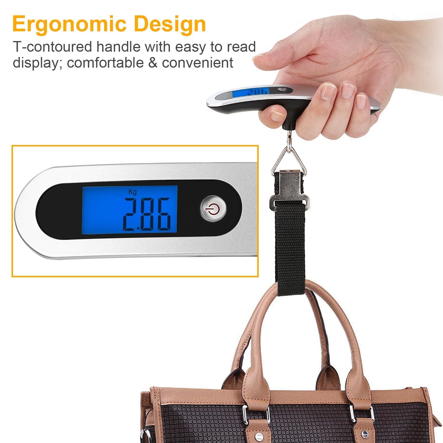Portable Digital Luggage Scale – 110lb/50kg with LCD Backlight & Auto-Off | Travel Scale
