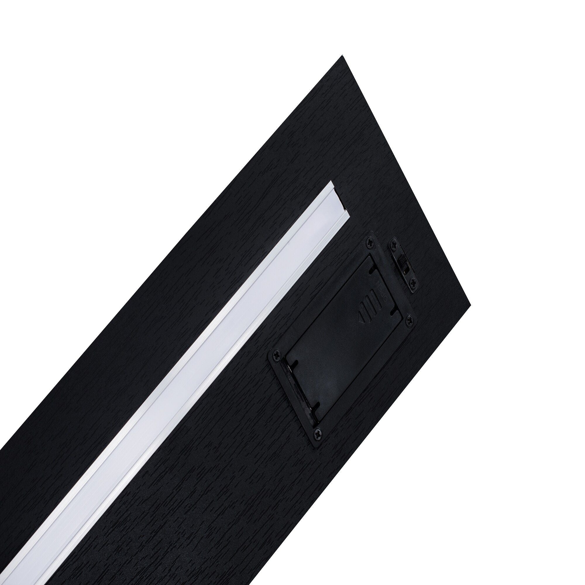 18.11" Floating Wall Shelves with LED Lighting – Black Wood Shelves with Invisible Brackets for Bathroom, Bedroom, Kitchen & Living Room