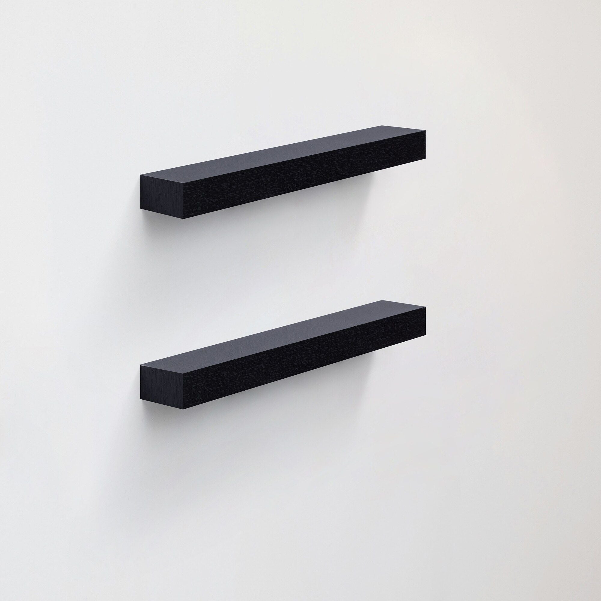 18.11" Floating Wall Shelves with LED Lighting – Black Wood Shelves with Invisible Brackets for Bathroom, Bedroom, Kitchen & Living Room