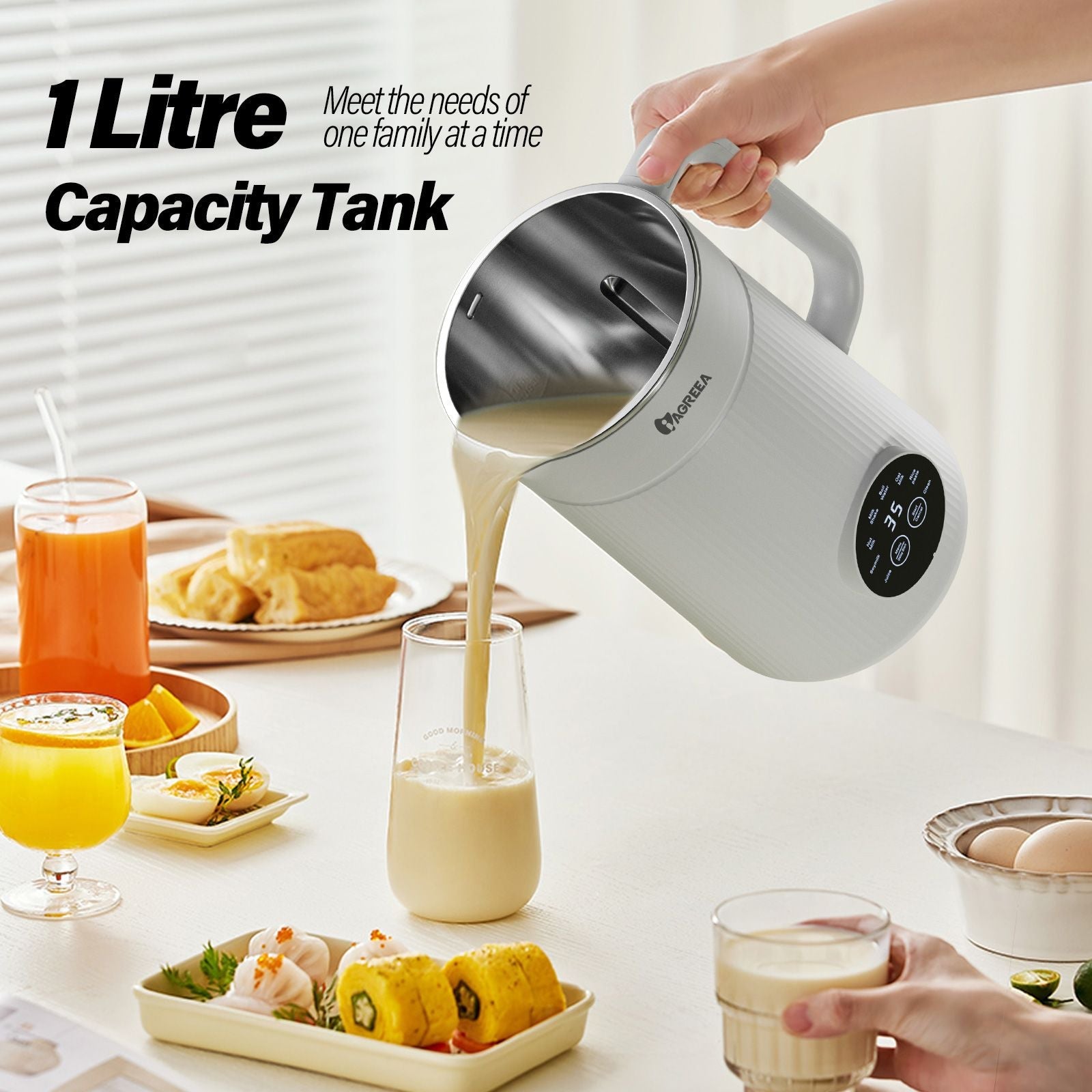 IAGREEA Nut Milk Maker 35oz | Almond Oat Soy Plant-Based Milk Machine