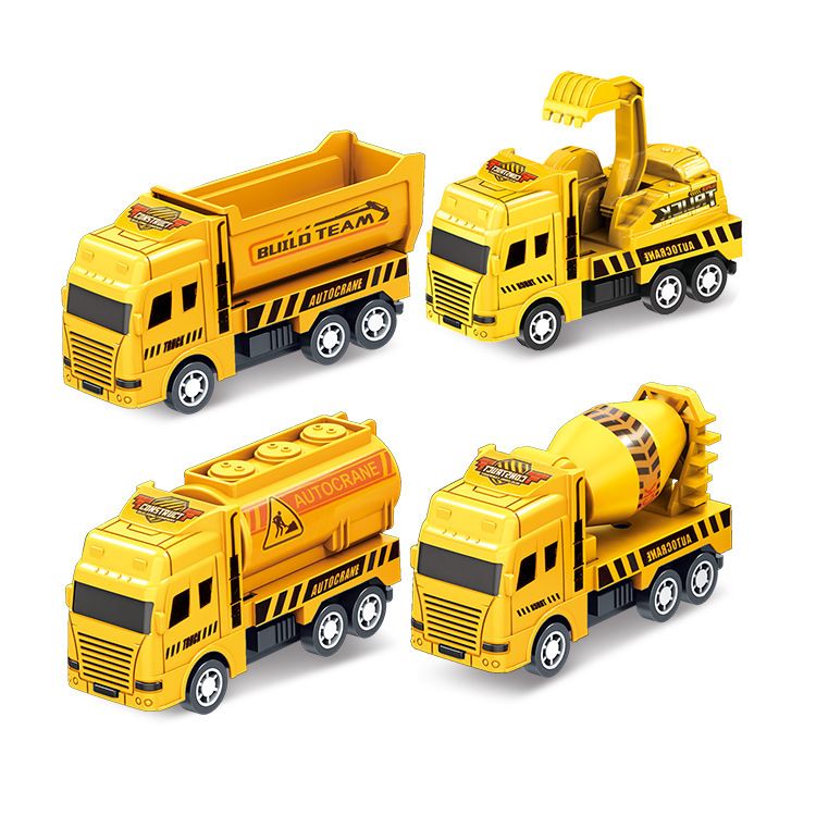 4-Piece Mini Construction Truck Set for Kids – Educational Engineering Vehicle Toy Cars for Toddlers & Children