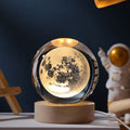 3D Crystal Ball Night Light – Galaxy & Space Desktop Lamp with Wood Base
