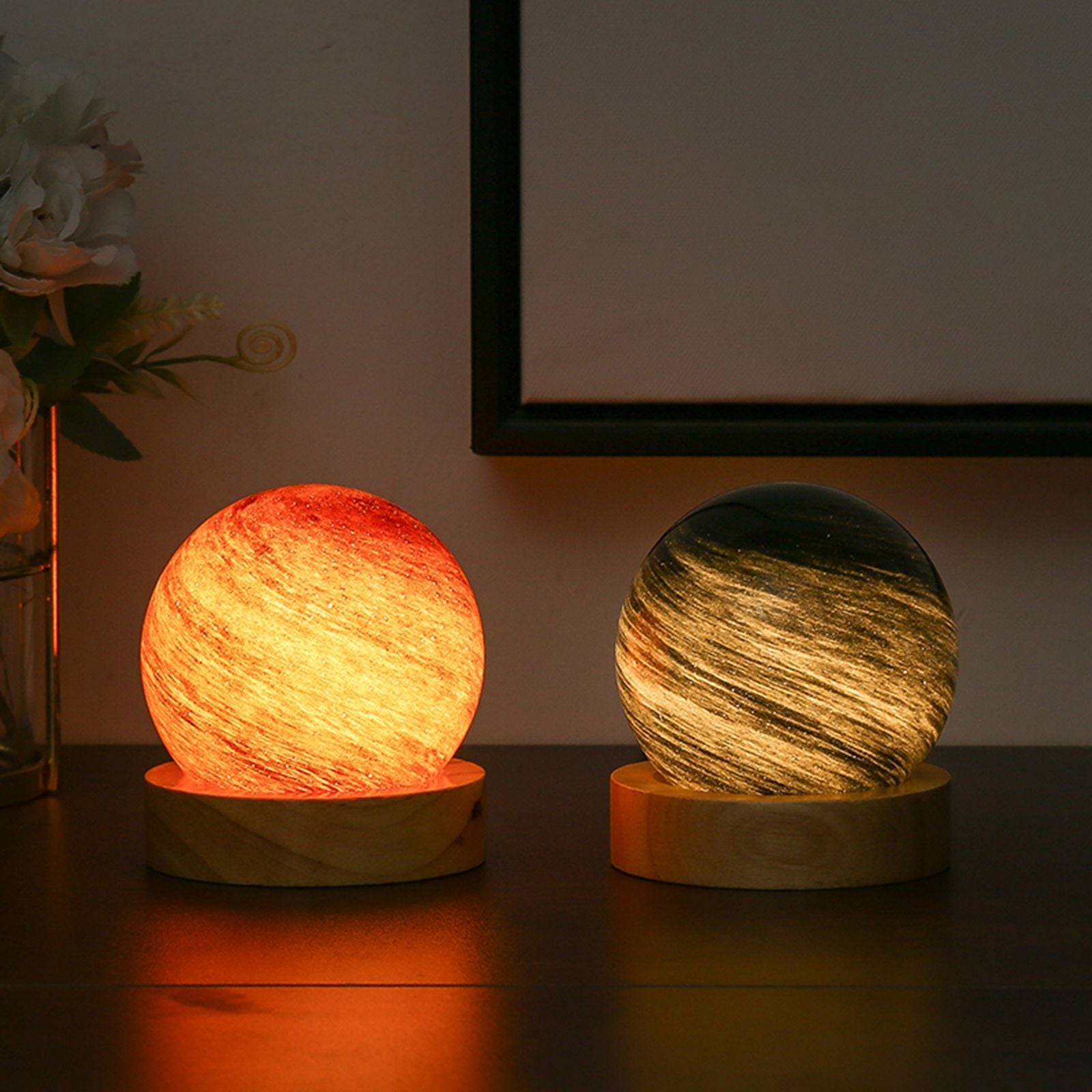 Colorful USB Rainbow Planet Night Light - Decorative Astronomical Ornaments for Desktop & Art Crafts