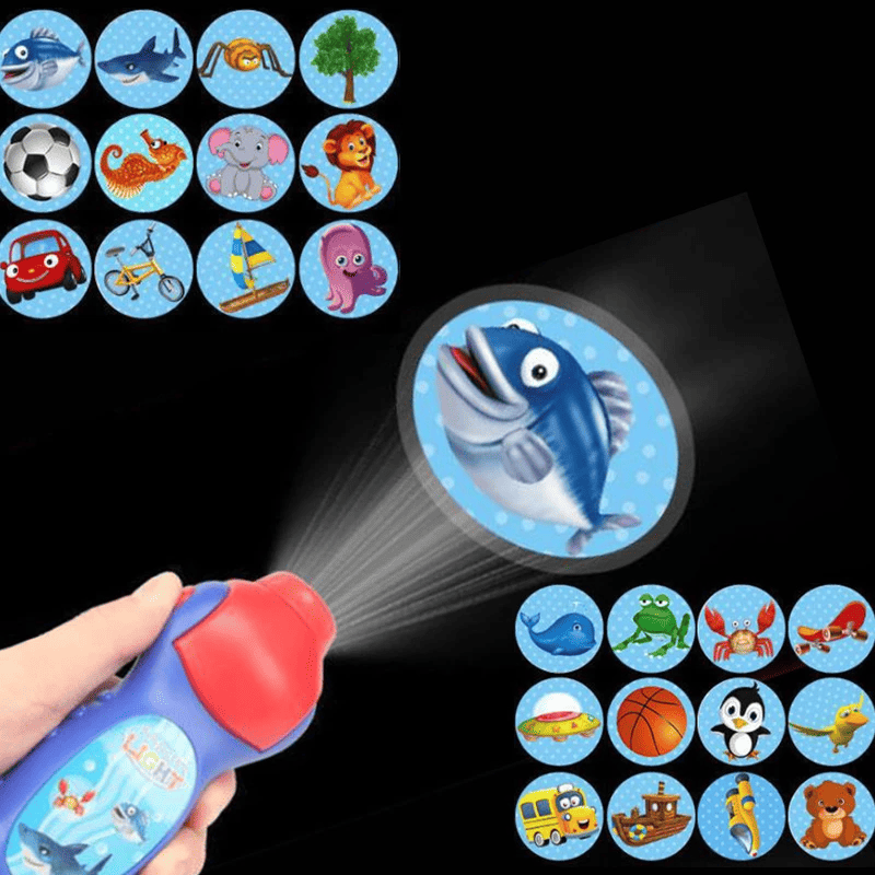Kids Projection Lamp Toy – Educational Learning Flashlight with Image Discs for Ages 3–7