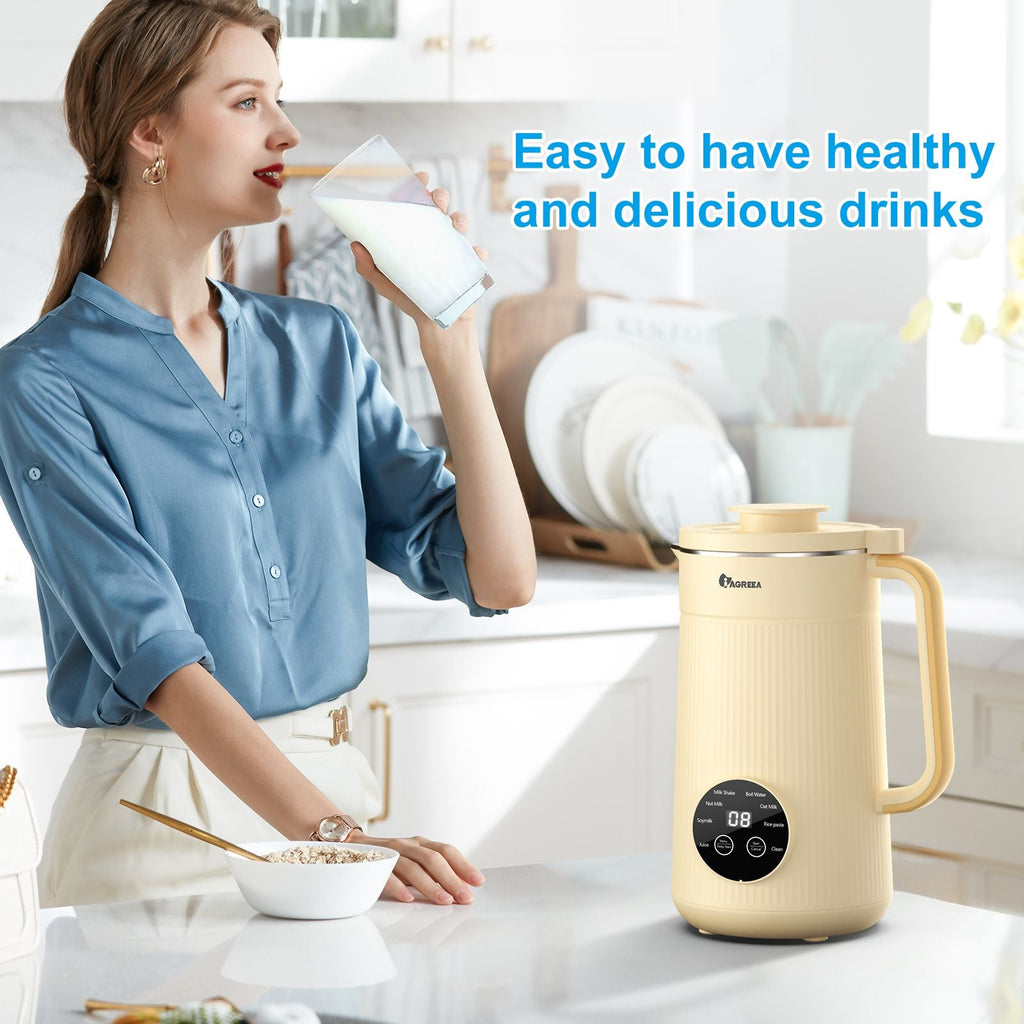 IAGREEA Nut Milk Maker 35oz | Almond Oat Soy Plant-Based Milk Machine