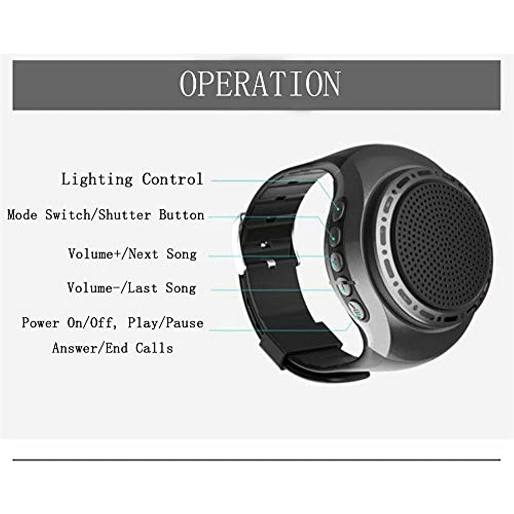 Wearable Bluetooth Speaker Watch – MP3 Player, FM Radio, Selfie & Colorful LED Lights | Waterproof