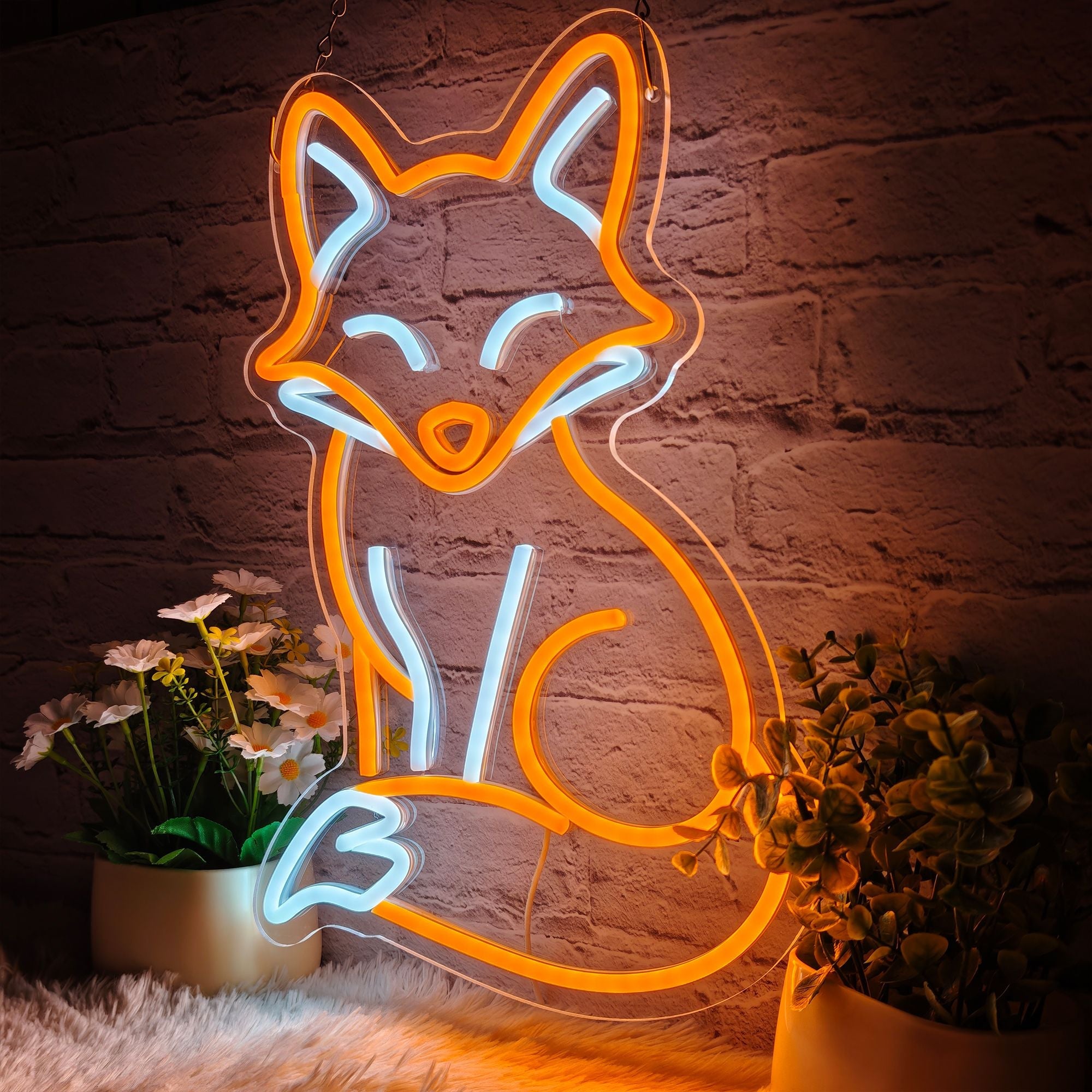 Fox Neon Sign – Dimmable LED Wall Light for Bedroom, Game Room & Home Décor