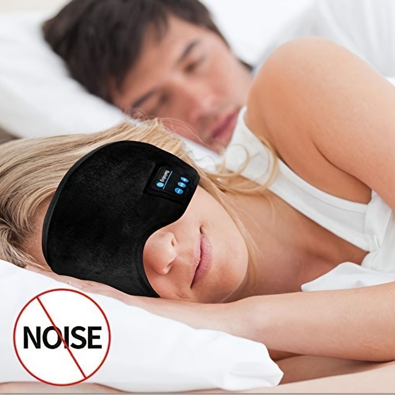 Wireless Sleep Mask Headphones — Bluetooth Music Eye Mask for Side Sleepers, Ultra0Soft Thin Speakers for Men & Women