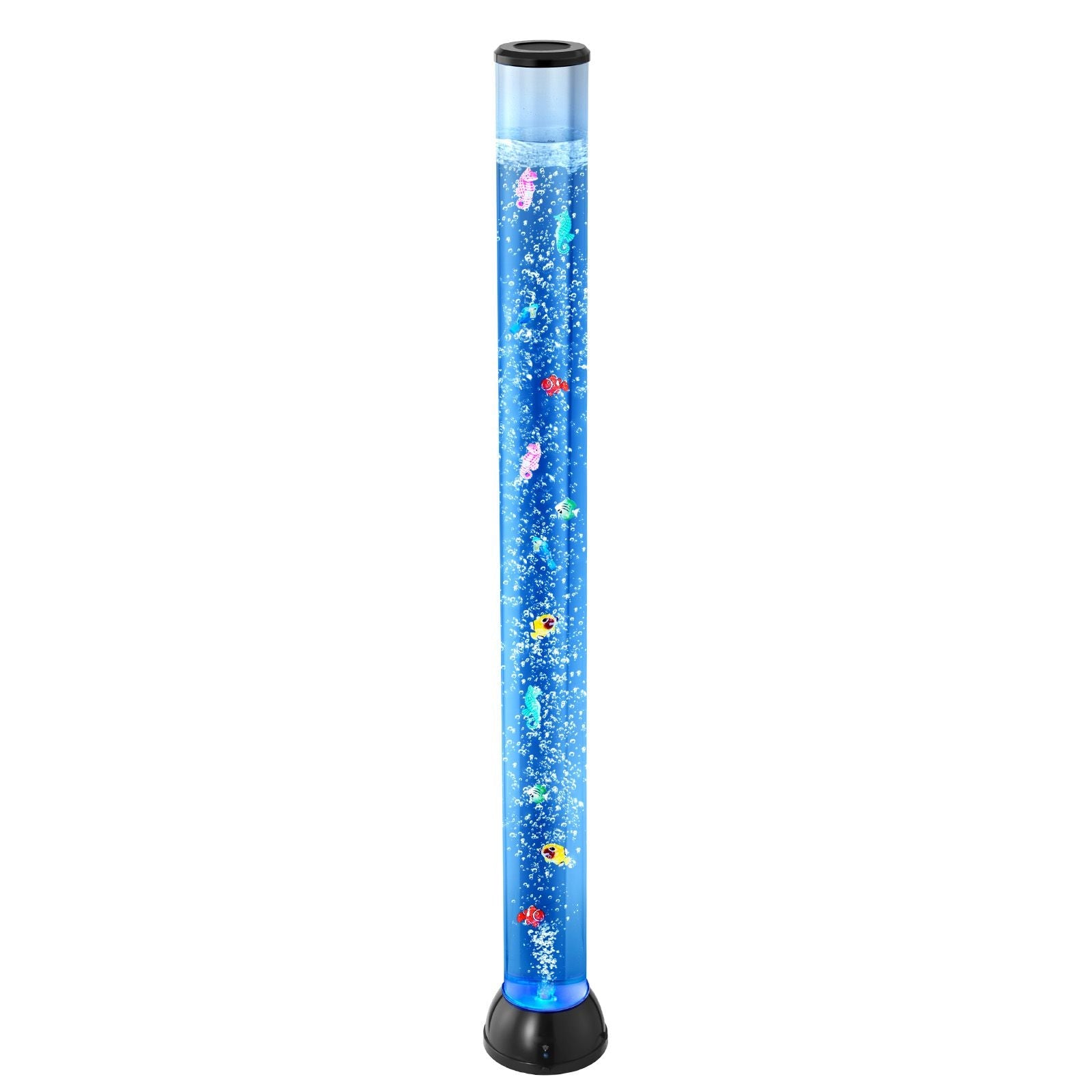 4 ft Sensory Bubble Tube Lamp — 10 Floating Fish, 16 Color Effects & Remote Control